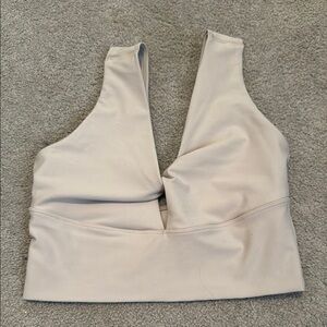 Old Navy Cream Crop Sports Bra with Cut Out